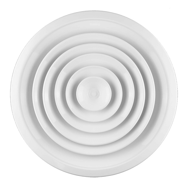 Anemostat circular 150 mm din aluminiu vopsit alb