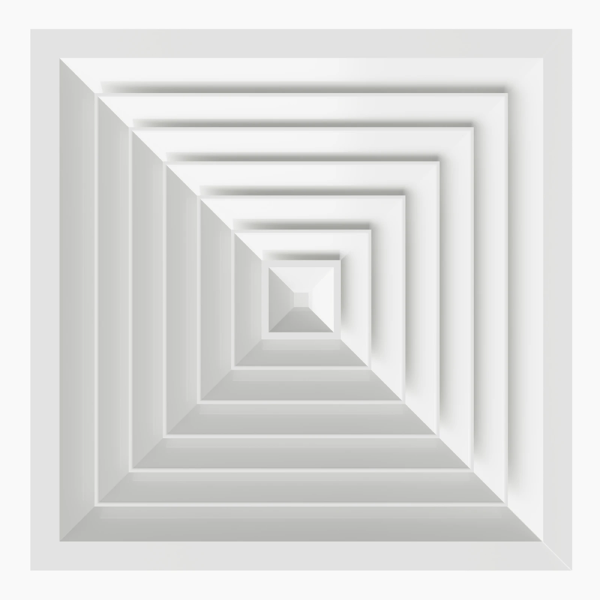 Anemostat 4 directii 595x595/450 MM pentru tavan casetat