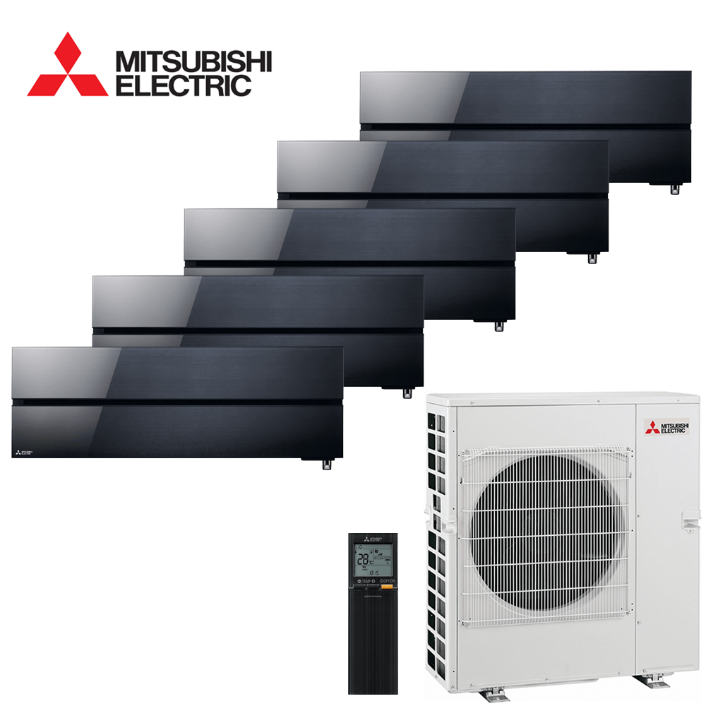 Aer conditionat multisplit Mitsubishi Electric 36000 BTU - 5 unitati MSZ-LN, 9+9+9+9+9 BTU, Black