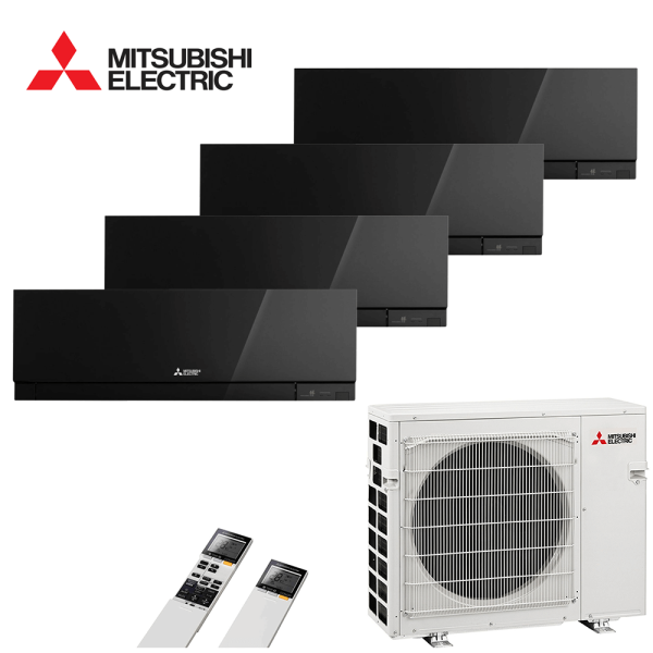 Aer conditionat multisplit Mitsubishi Electric 27000 BTU - 4 unitati MSZ-EF, 12+12+12+12 BTU, Black