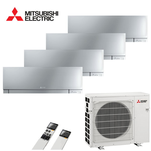 Aer conditionat multisplit Mitsubishi Electric 27000 BTU - 4 unitati MSZ-EF, 9+9+9+9 BTU, Silver