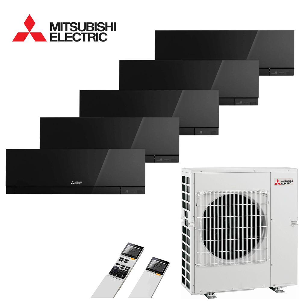 Aer conditionat multisplit Mitsubishi Electric 36000 BTU - 5 unitati MSZ-EF, 12+12+12+12+12 BTU, Black