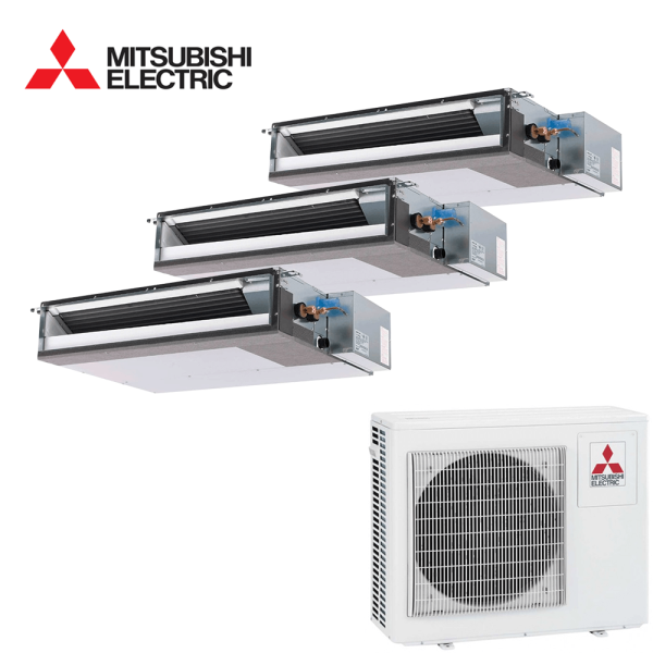 Aer conditionat multisplit Mitsubishi Electric 24000 BTU - 3 unitati Duct de tavan, 9+9+9 BTU