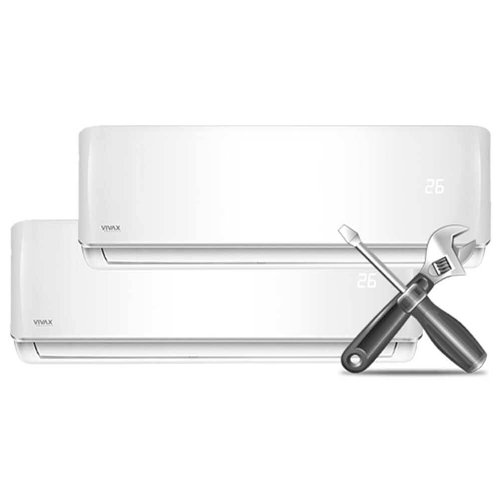 Montaj standard Aer Conditionat Dublusplit - 2 unitati interioare