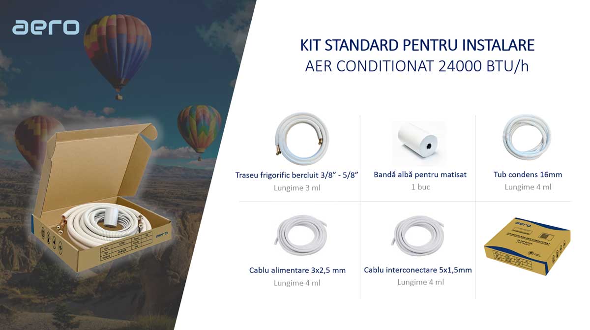 Kit standard traseu frigorific si montaj 24000 BTU