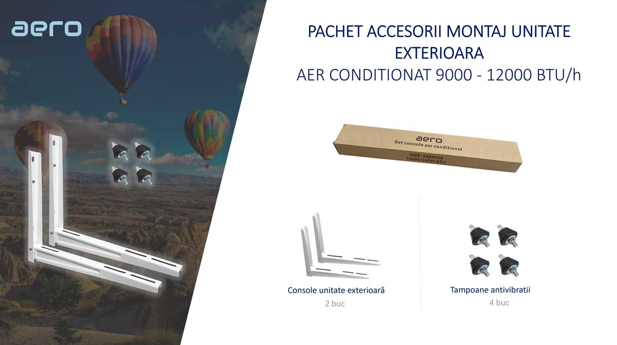 Pachet accesorii montaj unitate exterioara aer conditionat 9000-12000 BTU